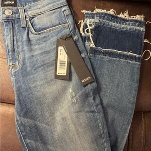 Hudson Jeans Women's Distressed Blue Cropped Jeans